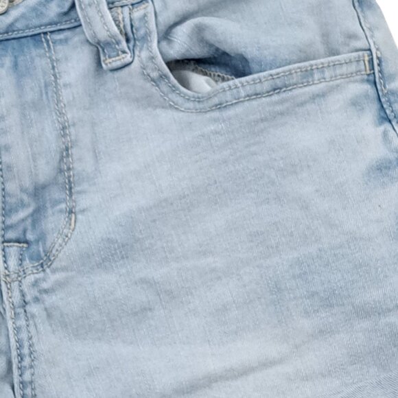 PacSun Super Stretch Shortie  Rolled Cuff Light Blue Shorts Size 28 - Picture 3 of 10